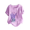 thumbnail image 2 of Puntoco Mujer Casual Tallas grandes O-cuello Impreso Botón suelto Túnica Camisa Blusa tops Puntoco Puntoco-3855, 2 of 3
