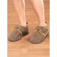 thumbnail image 3 of Diabetic Comfort Slippers, Adjustable House Shoes, Tan, Men's Small, 3 of 11