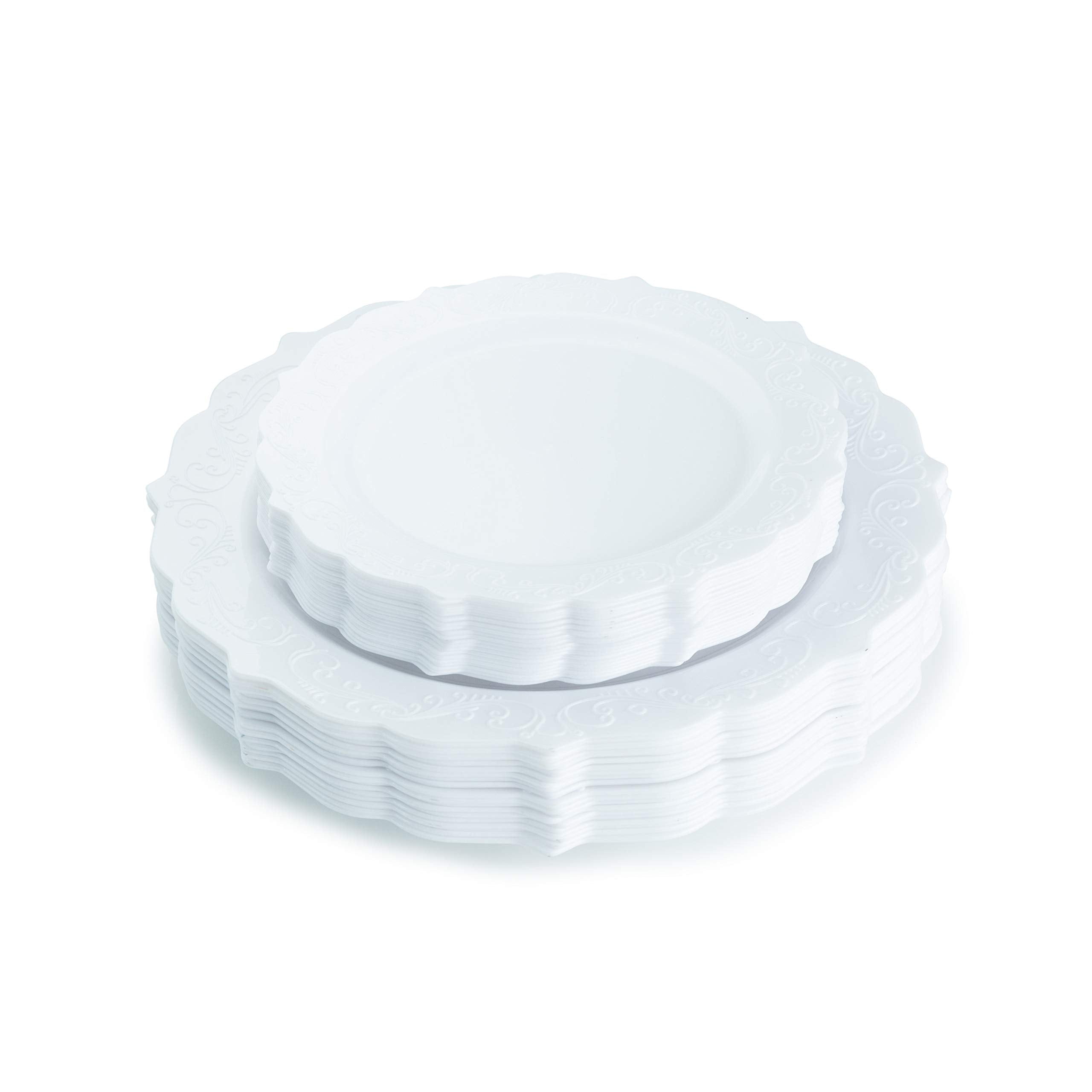 Posh Setting Elegant Collection White Plastic Disposable Dinnerware Set