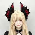 thumbnail image 4 of Hsqqdc Resin Black Red Dark Gothic Bat Wing Headband with Demon Fin Accents for Halloween, 1 Piece, 4 of 7