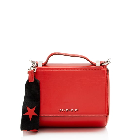 Pre-Owned Givenchy Calfskin Pandora Box Logo Strap Mini Shoulder Bag