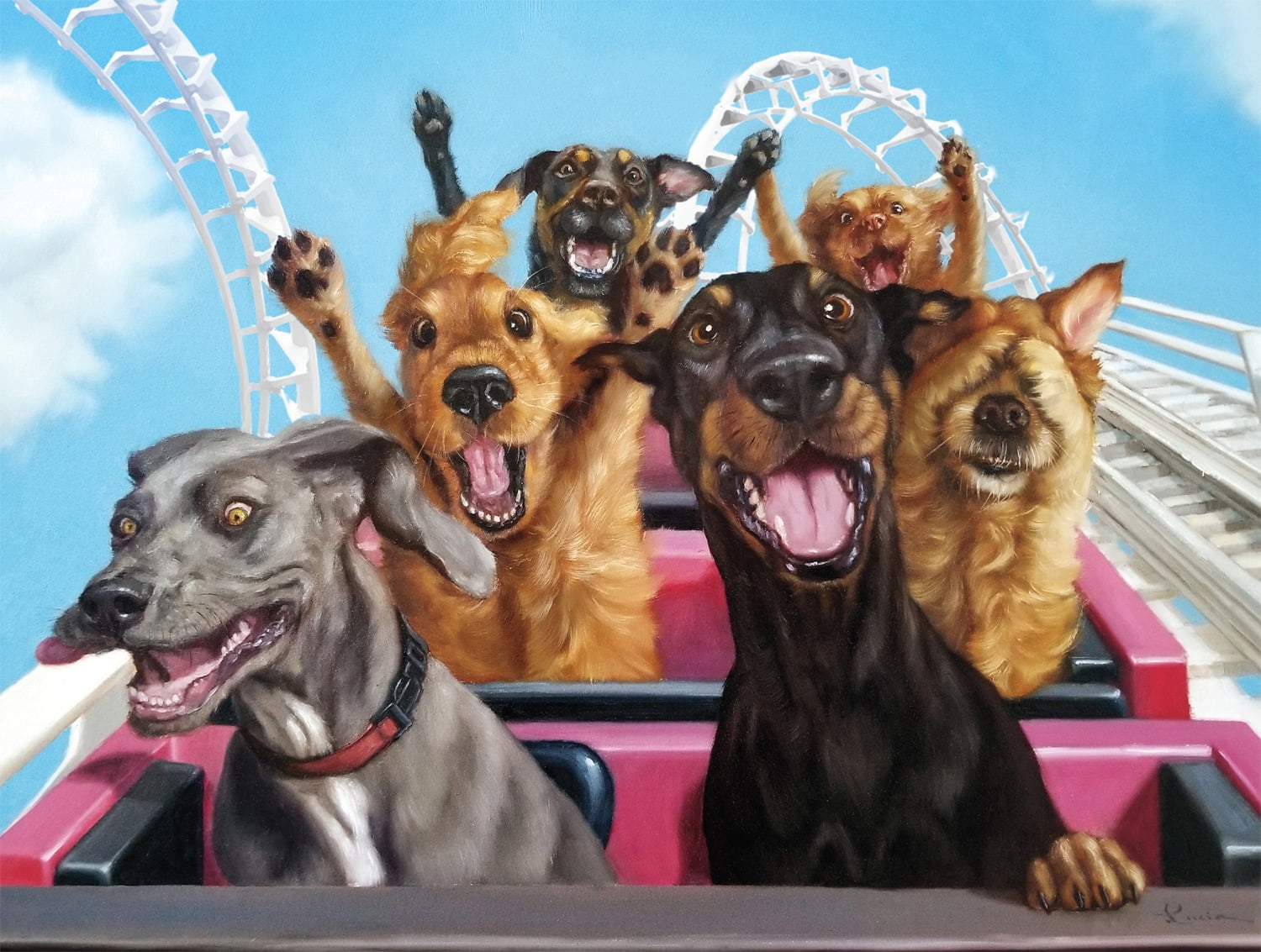 Buffalo Games - Dog Days - Fun at the Amusement Bark - 750 Piece Jigsaw Puzzle
