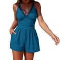 thumbnail image 3 of MuXiKeJi Clothes Womens Swim Rompers with Built in Bra 1 Piece V Neck Tummy Control Bathing Suit Modest Full Coverage Swimsuits, 3 of 9