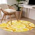 thumbnail image 5 of Area Rug 36in, Yellow Lemon Slice Watercolor Floor Carpet Living Room Rug, Summer Fruit Non-Slip Welcome Mat Indoor Rugs for Bedroom Dining Room, 5 of 9