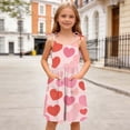 thumbnail image 6 of Girls Dress 3-12Y Spaghetti Strap Round Neck Floral Print Polyester for Loose Casual Daily Wear Pink C 5-6 Years, 6 of 9