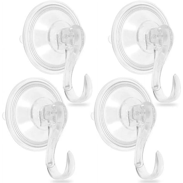 4 ganchos de ventosa para colgar coronas, reutilizables, resistentes, para ducha, pared, ventana, baño, de plástico, para puertas de entrada, cocina, ducha, soporta hasta 22 libras.