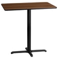 thumbnail image 1 of Flash Furniture 24 by 42" Rectangular Walnut Laminate Table Top with 22 by 30" Bar Height Table Base, 1 of 2