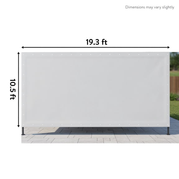 Kadyn UV-Resistant PE Carport Roof Replacement Cover for 9.6 ft x 19.5 ft Portable Garage – Easy 3-Minute Install with 48 Ball Bungee Cords – White Canopy Top (without Frame)