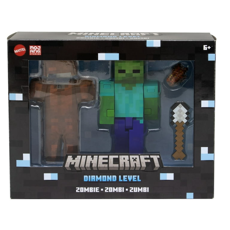 Walmart Minecraft Diamond Zombie Figure, 5.5-in Scale with 4