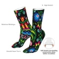 thumbnail image 4 of Uemuo Roosters and Flowers for 16in Socks, Cotton Socks Sports Socks Knee High Socks Comfortable Socks For Men, Women, 4 of 7