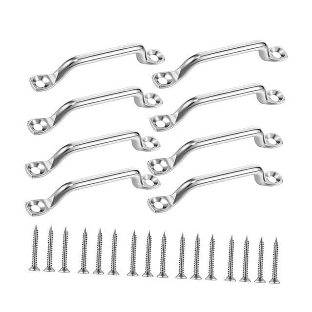 Almencla Kayak Pad Eye Kit Fast Installation Kayak Handle Tie Down Anchor Point Stainless 8 Piece