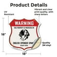 thumbnail image 2 of Warning This Property is Protected by English Springer Spaniel 18 inch X 18 inch Shield Shaped Heavy Duty 3.2 mil Vinyl Decal Weather Resistant Made in the USA, 2 of 5