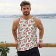 thumbnail image 6 of Gukieu Flower Print Men's Quick Dry Fitness Vest, Round Neck Sleeveless Fitness Bodybuilding Top-Small, 6 of 7