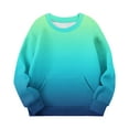 thumbnail image 4 of SGFCWSX Girls Crew Neck Sweatshirt Oversized with Pockets Pullover Top Kids Soft Gradient Sweatshirts Blue Size 4-5 Years, 4 of 6