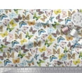 thumbnail image 3 of Soimoi White Rayon Crepe Fabric Colorful Butterfly Print Sewing Fabric Yard 46 Inch Wide, 3 of 3