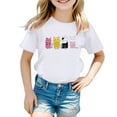 thumbnail image 1 of T-Shirt à Bretelles Aquarelle pour Filles, Mignon Graphique Col Rond Manches Courtes Été Décontracté, 1 of 5
