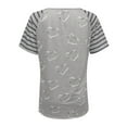 thumbnail image 2 of Aayomet Tshirts Shirts For Women Womens T Shirts Short Sleeve Striped Color Block Leopard Casual Tops,Gray S, 2 of 5
