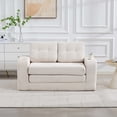 thumbnail image 4 of Convertible Sofa Bed, 2 in 1 Fold Out Floor Couch with Pillows, Memory Foam, Corduroy, Space-Saving Seating for Living Room, Beige, 4 of 12