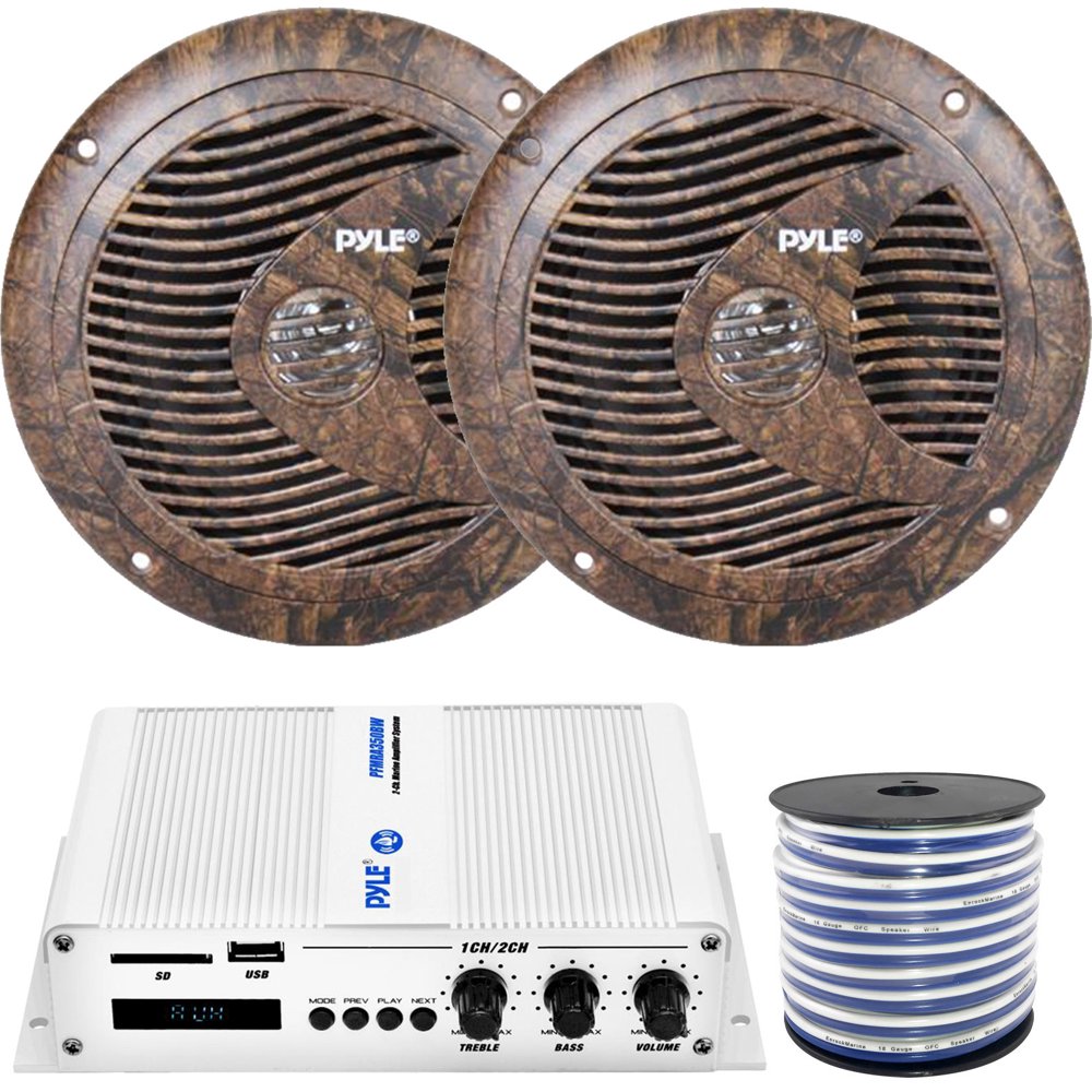 2 x Pyle 6.5" Marine Weather Resistant Audio Stereo Speakers, Pyle 2