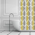 thumbnail image 2 of Gray Yellow Stall Half Fabric Shower Curtain W 36 x H 72, Waterproof Design and Polyester, Quick-Drying, Weighted Hem, Short Shower Curtains Set for Bathroom, Durable and Washable with 8 Hooks, 2 of 6