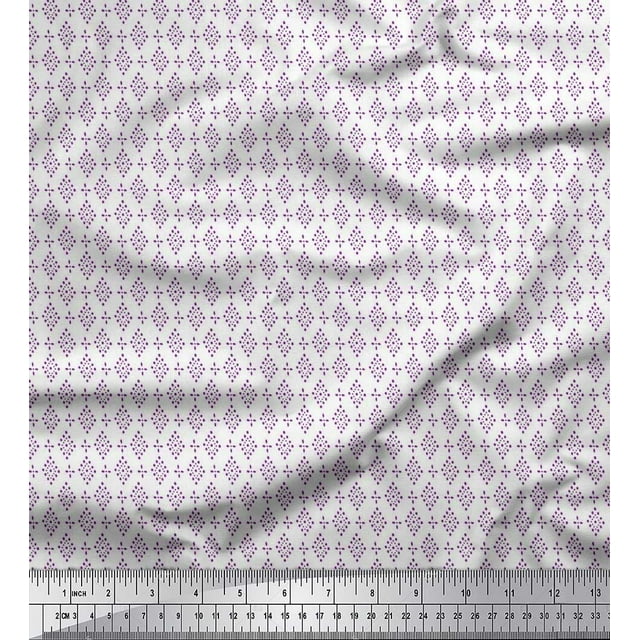 Soimoi Japan Crepe Satin Fabric Geometric Block Fabric Prints by Yard 42 Inch Wide