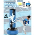 thumbnail image 4 of Punching Bag for Kids, 65inch Inflatable Boxing Bag with Boxing Gloves for Practicing MMA Karate Taekwondo and to Relieve Pent Up Energy(Blue), 4 of 8