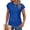 C-Blue, variant on Womens Blouses Summer Crew Neck Vacation Shirt for Women Cap Sleeve Dressy Casual Pleated Tops