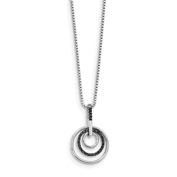 Sterling Silver Black & White Diamond Pendant QP3783 (24mm x 15mm)