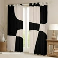 thumbnail image 2 of Homewish Wblack Brown Lines Black Out Curtains,Modern Asbtract Geometric Curtains Pack of 2 (42x63 Each),Minimalism Style Bedroom Curtains For Men Women,Super Cozy Room Decor, 2 of 6