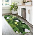 thumbnail image 2 of Cute Green Moss Bathroom Runner Rug Long Rectangular Boho Aesthetic Leaf Leaves Bath Mat Shaggy Non Slip Absorbent Shower Mat Decor, 2 of 5