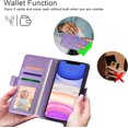 thumbnail image 2 of Petocase for iPhone 11 Wallet Case,Durable PU Leather Magnetic Folio Flip Stand Wristlet Strap Card Holder Shockproof Protective Phone Cases forfor Women Men,Embossed Purple, 2 of 7