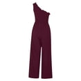 thumbnail image 2 of Patlollav Womens Fashion Solid Single Shoulder Strap Sleeveless Packets Jumpsuit, 2 of 6