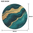 thumbnail image 6 of Teal Marble Gold Line Pattern Round Tablecloth 60"x60",Wrinkle Wipeable Table Cloth for Kitchen Dining Room Picnic Patio Party, 6 of 6