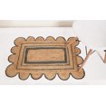 thumbnail image 3 of Hand Braided Beige and Grey Color Scalloped Area Rug Rectangle Rug Natural Jute Rug, 3 of 5