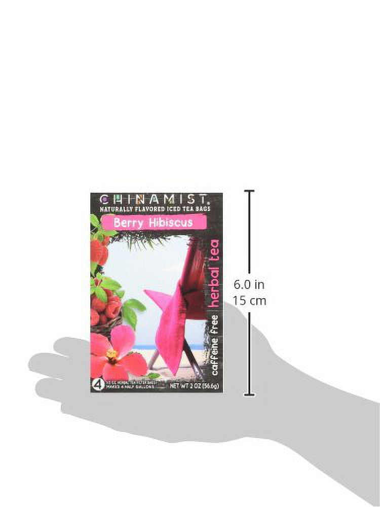 China Mist Naturally Flavored Berry Hibiscus Iced Tea Bags, 4-Count Box, 6-Pack (Each Bag Yields 1/2 Gallon)