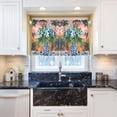 thumbnail image 5 of Yayeee Kitchen Curtains Tier Pair Light Filtering 27"x24" Rod Pocket Short Cafe Window Panel, Blue Flowers, 5 of 7