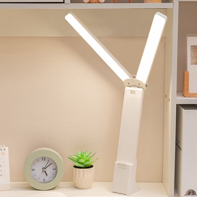 Lámpara de escritorio plegable portátil | Luz de estudio LED recargable con amplia área de iluminación | Lámpara de lectura con brillo ajustable para estudiantes