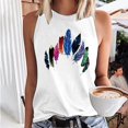 thumbnail image 2 of Tops casuales de verano sin mangas para mujer Tops de chaleco sin mangas con estampado de cuello redondo Pompotops  lopia996603, 2 of 8