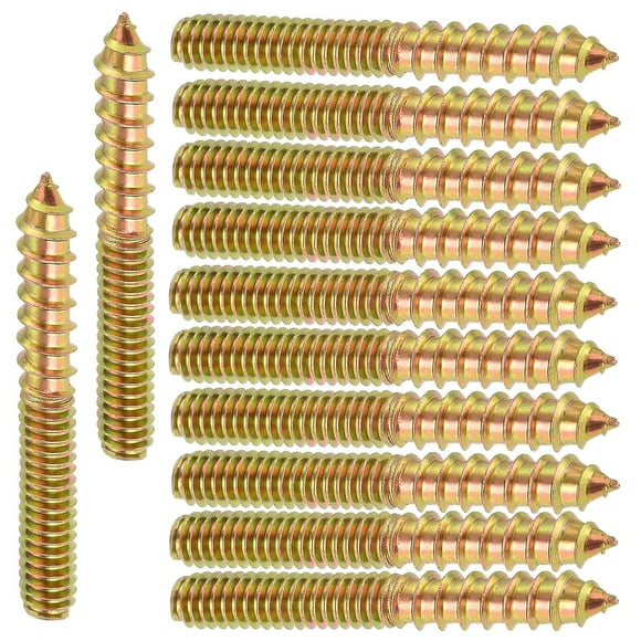 12 double thread screws, wooden furniture connector, M6