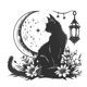 thumbnail image 1 of Pegatinas de pared con diseño de gato, y flores, accesorios de decoración de dibujos animados, calcomanías modernas extraíbles para TV, pared,, 1 of 9