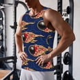 thumbnail image 5 of Pofeuu Bowling Ball And Flame Print Men's Workout Tank Tops Sleeveless Muscle Gym Shirt Quick Dry-, 5 of 7