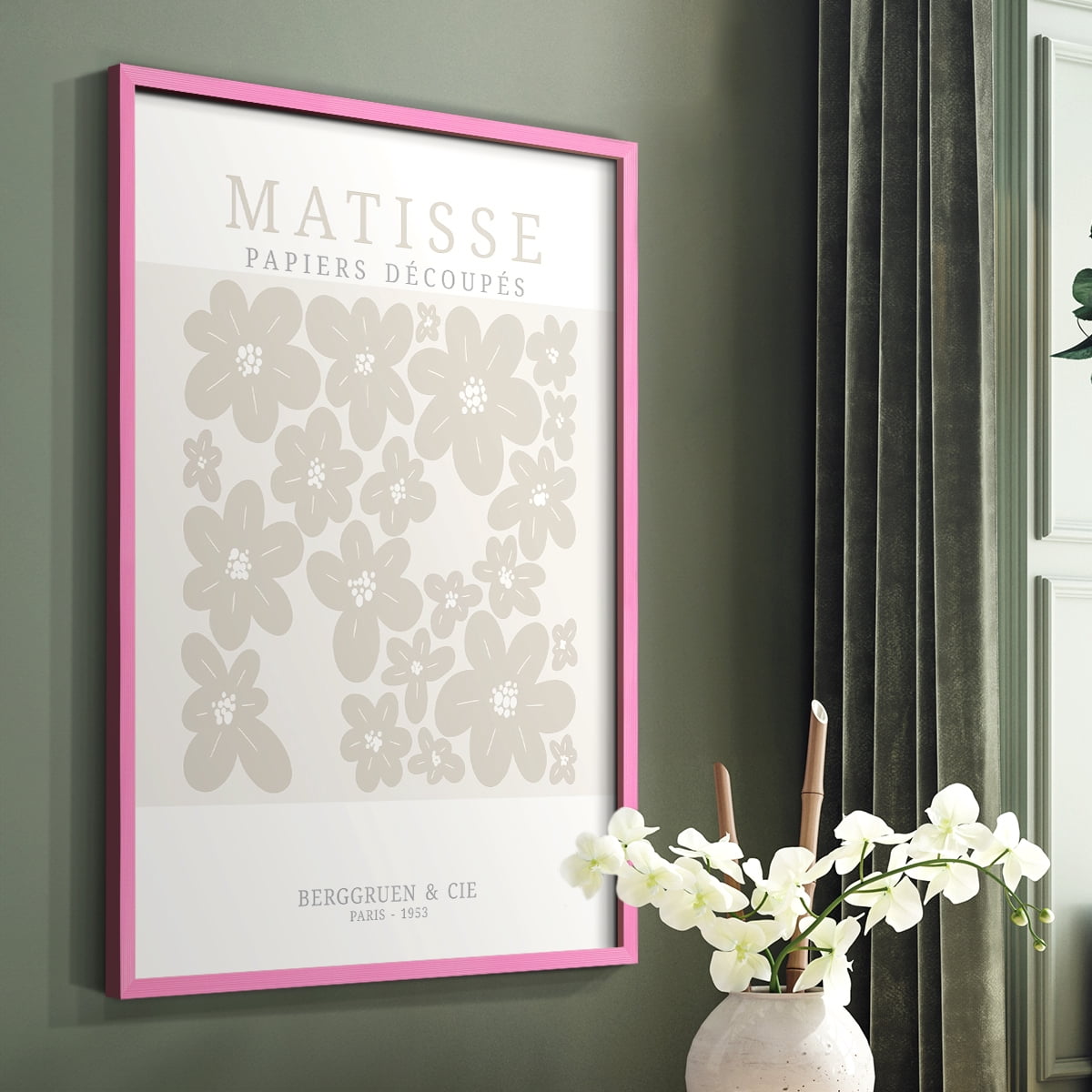 Matisse CDXVIII in Pink Solid Wood Framed Print No Nail Hanging