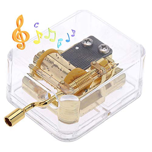 Acrylic Gurdy Gold Movement Hand Crank Music Box Lover Birthday Gift Y2 