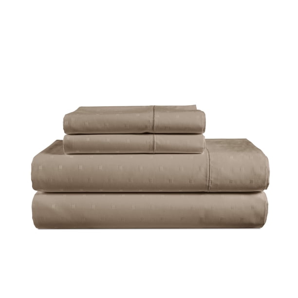 Juego de sábanas LANE LINEN 100% algodón egipcio Queen Taupe