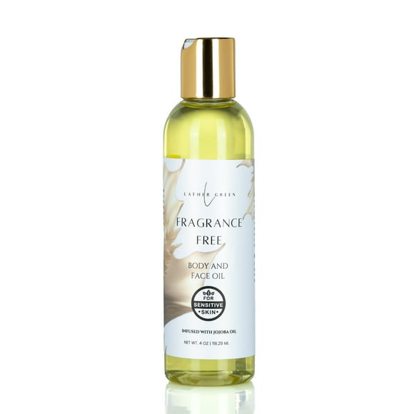 Body Oil, Fragrance-Free Face and Body Oil, Pure Body Oil, Sensitive Skin Oil, Eczema Oil  - 4 oz by LatherGreen