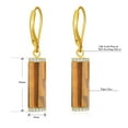 thumbnail image 5 of VAKKI Tiger Eye Dangle Earring for Women 925 Sterling Silver Earring 14K Gold Plated Cylinder Drop Earring Statement Leverback Earrings, 5 of 5