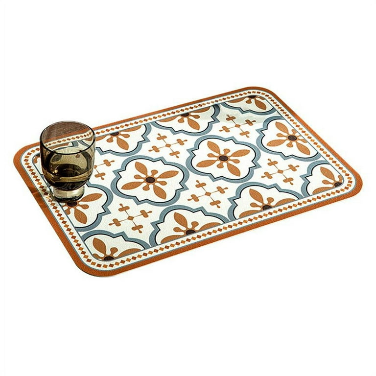 Floral Placemats Placemats for Dining Table Leather Placemat Farmhouse Placemats  Non-Slip Placemats Heat-Resistant Kitchen Table Mats Cutting Hot Mats  Tablemats 16 * 12 in 