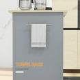 thumbnail image 2 of Homcom Rolling Kitchen Island Cart,Portable Serving Trolley Table with Drawer,Adjustable Shelf and 2 Towel Racks,Grey,Grey Mdf Furniture Dining Kitchen Islands Carts, 2 of 7