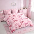 thumbnail image 2 of Erosebridal Pink Cute Coquette Bowknot 7-Piece Twin Bedding Sets,Girly Bowtie Princess Bedding Comforter Set For Bows Lover,Pink Reversible, 2 of 7