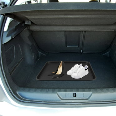 OUNONA Boot Tray For Entryway Indoor Plastic Small Shoe Mat Tray Narrow Boot Tray Car Trunk Organizer For Pet Food Plant Drip Mudroom Under Sink Garden Black